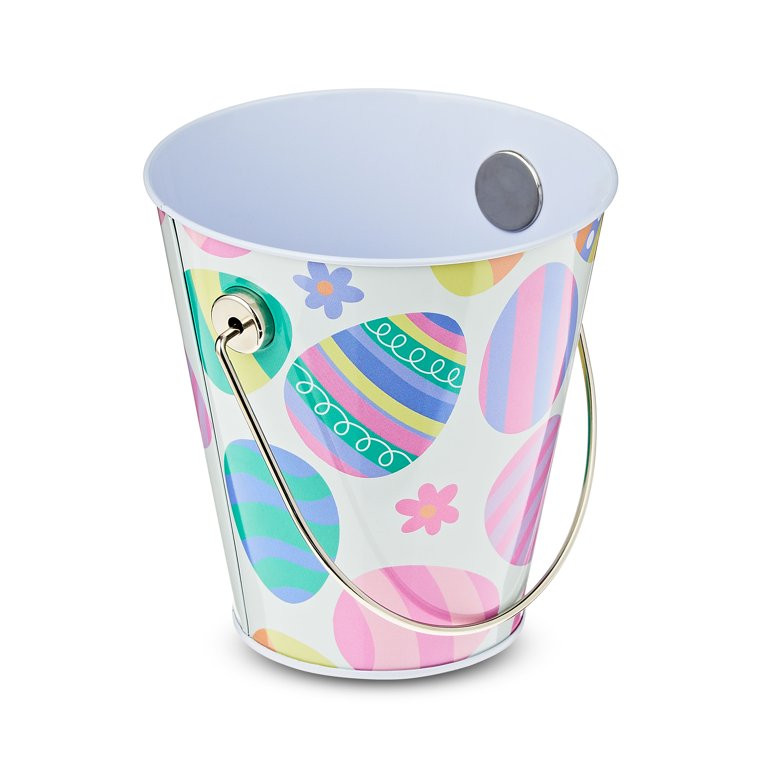 Easter Multi-Color Eggs Tin Pail, 7.5 in, by Way To Celebrate | Walmart (US)