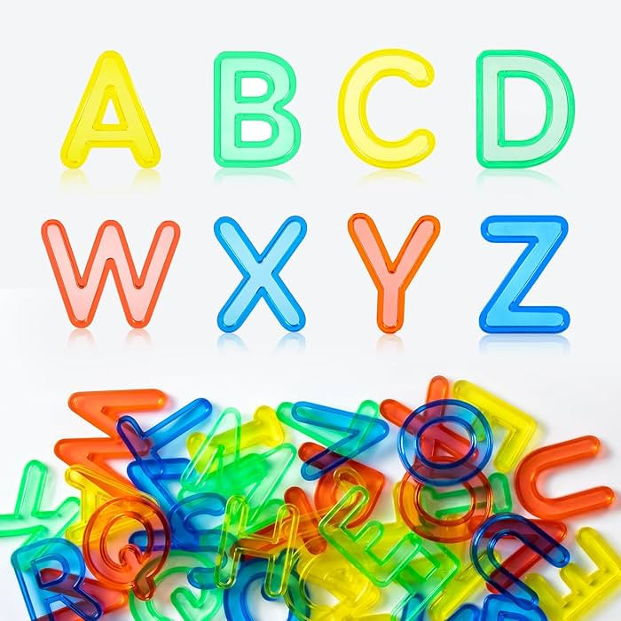 52 Pcs Translucent Capital Letters – Plastic Alphabet Letters for Kids – Ideal for Light Tabl... | Amazon (US)