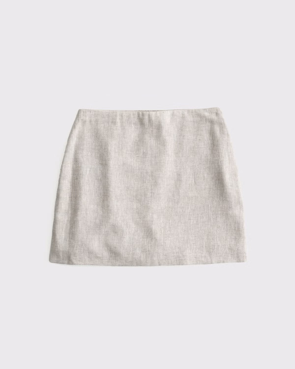 The A&F Scarlett Linen-Blend Mini Skort | Abercrombie & Fitch (US)
