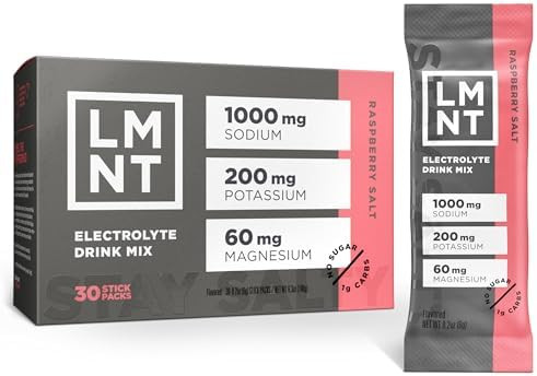 LMNT Zero Sugar Electrolytes - Raspberry Salt | Drink Mix | 30-Count | Amazon (US)