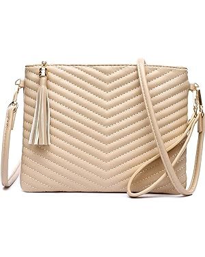LYPULY Small Crossbody Bags for Women, Trendy Vegan Leather Shoulder Purses, Clutch Wallet with W... | Amazon (US)