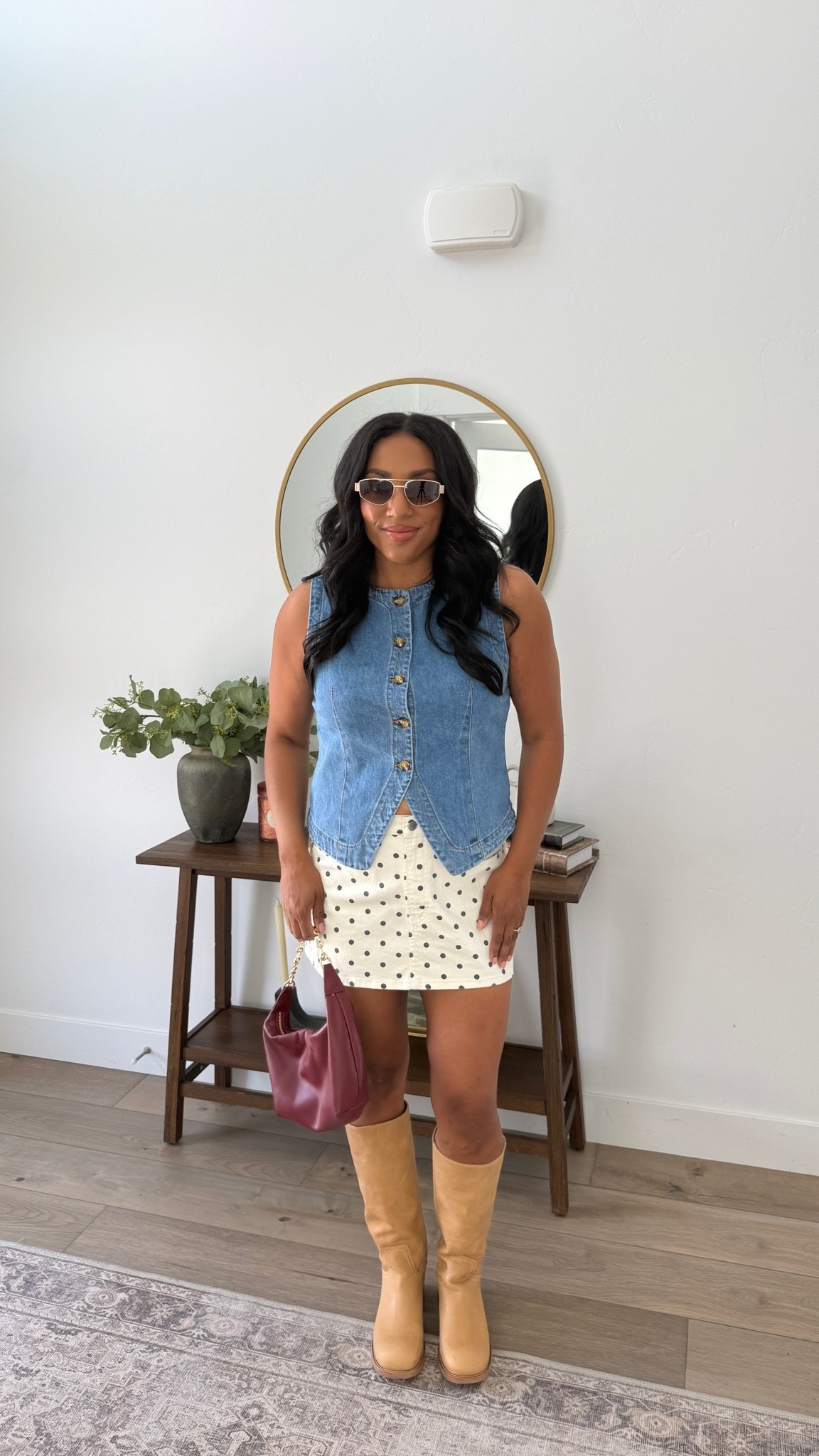 OBSESSED with this skirt! Definitely short, I’m 5’6 for reference. On sale too! Wearing a size 10

#LTKootd #LTKSaleAlert #LTKMidsize