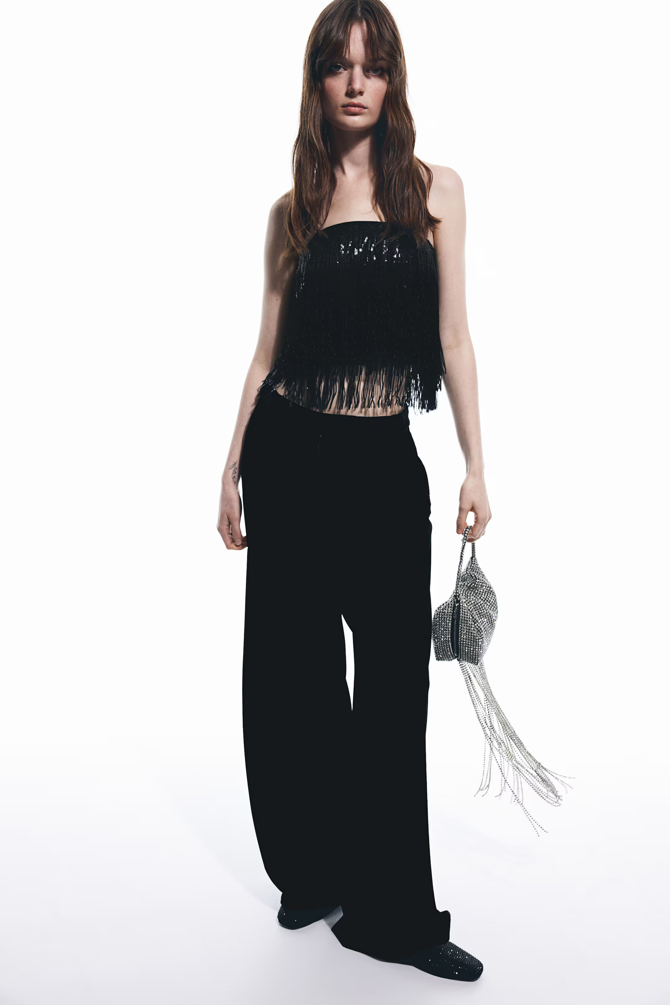 Bandeau Top with Sequined Fringe | H&M (US + CA)