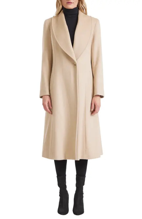 Sofia Cashmere Shawl Collar Camel Hair Princess Coat in Beige at Nordstrom, Size 2 | Nordstrom