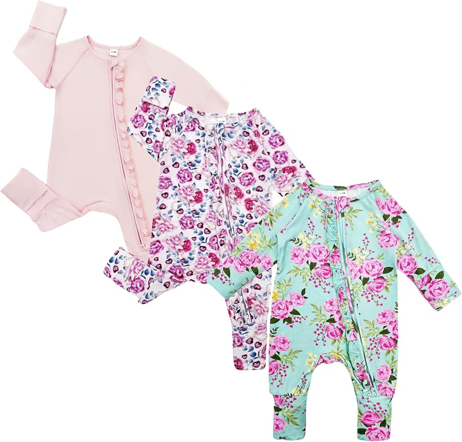 Bow Dream Baby Girl Clothing Footies Bamboo Rayon Baby Girl Clothes Baby Romper Jumpsuit Newborn-... | Amazon (US)