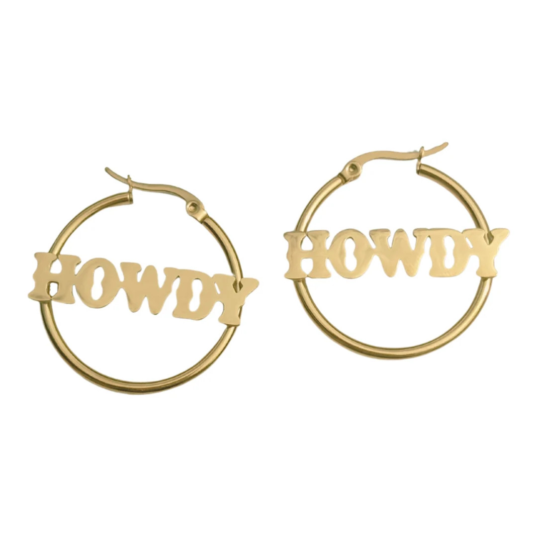 Howdy Hoop Earrings - Etsy | Etsy (US)
