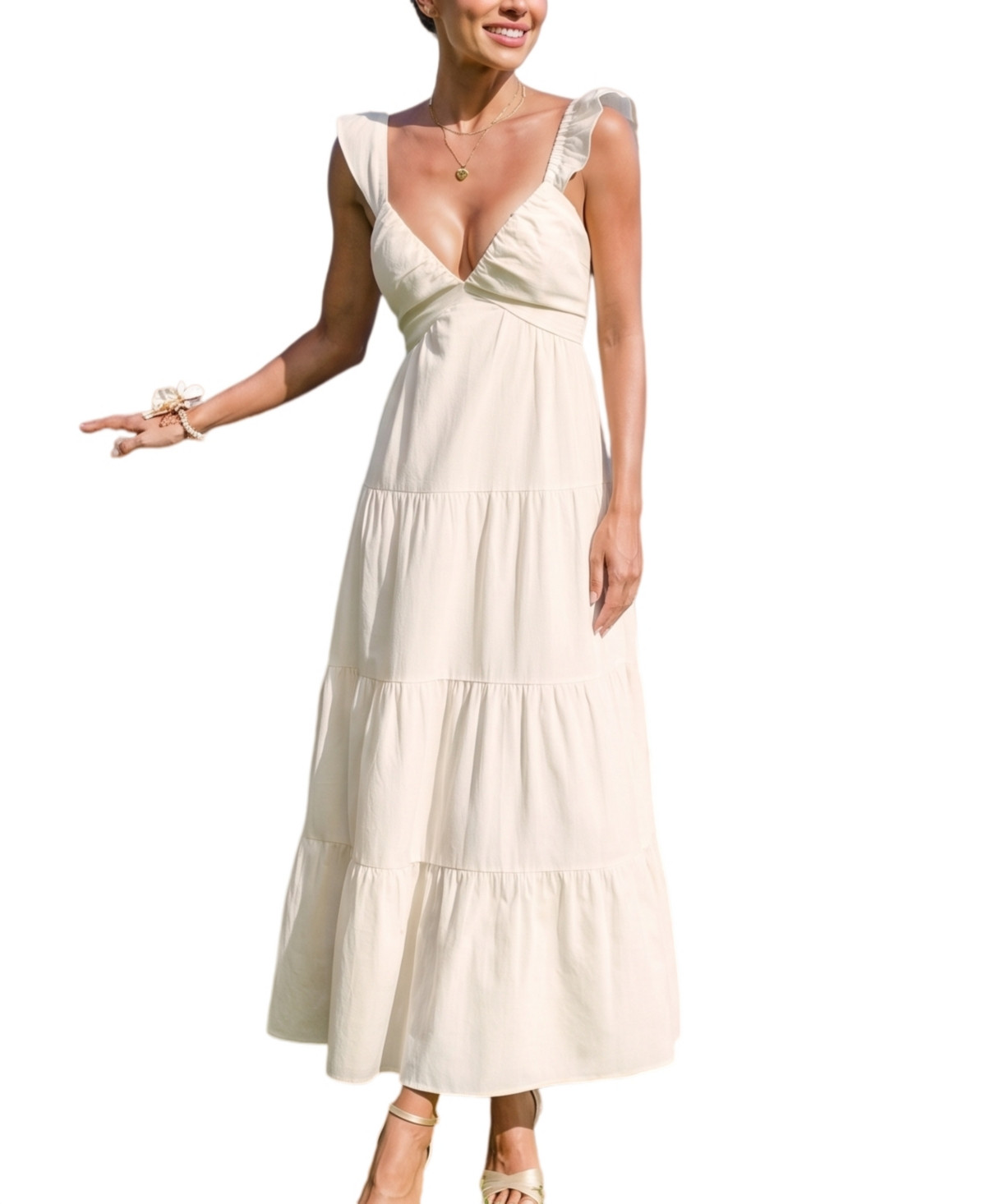 Cupshe Women's Buttercream Midi Beach Dress - Beige/khaki | Macy's
