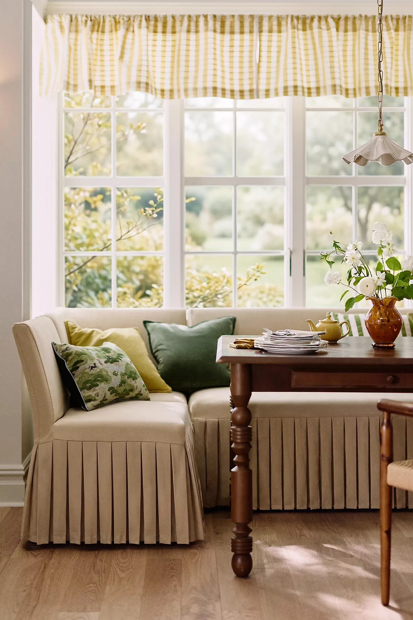 Layla Banquette Chair Ruffle Slipcover | Anthropologie (US)