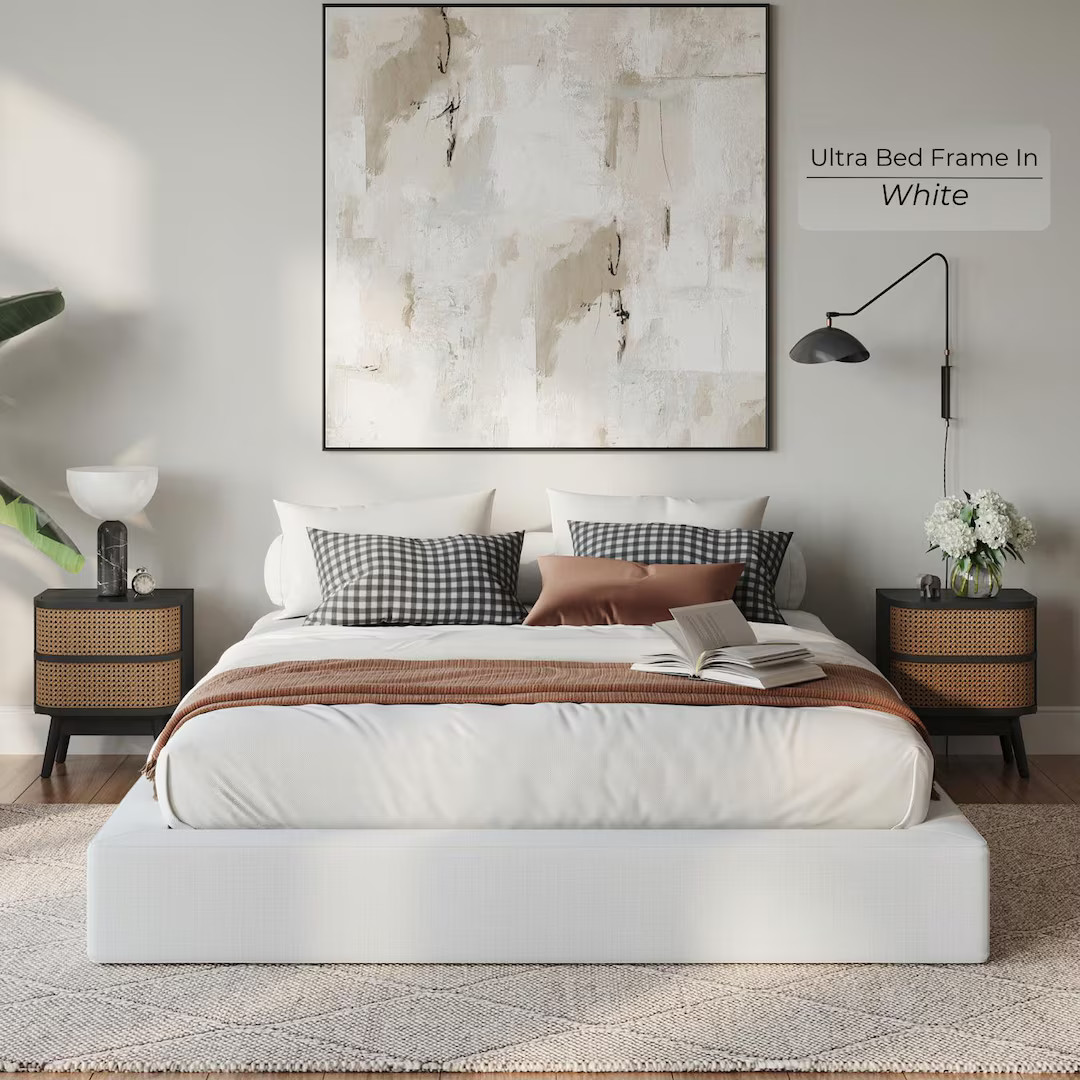 ULTRA by Softframe® Designs: Modern Platform Bed Frame, Plush Cushioned, Low Profile Bed Frame -... | Etsy (US)