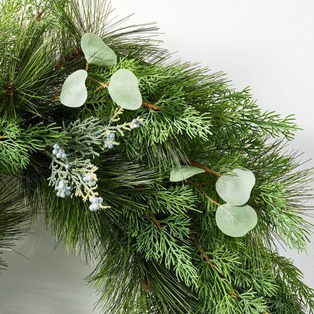 Extra Large Long Needle Pine with Wreath Green - Threshold™ designed with Studio McGee | Target