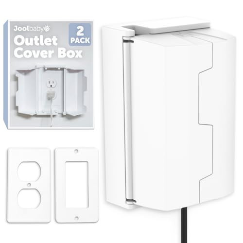 Outlet Cover Box for Child Safety (2 Pack) Duplex & Decorator Electrical Outlet Plates, Concealed Access Buttons, and Spacious Compartment - Jool Baby | Amazon (US)