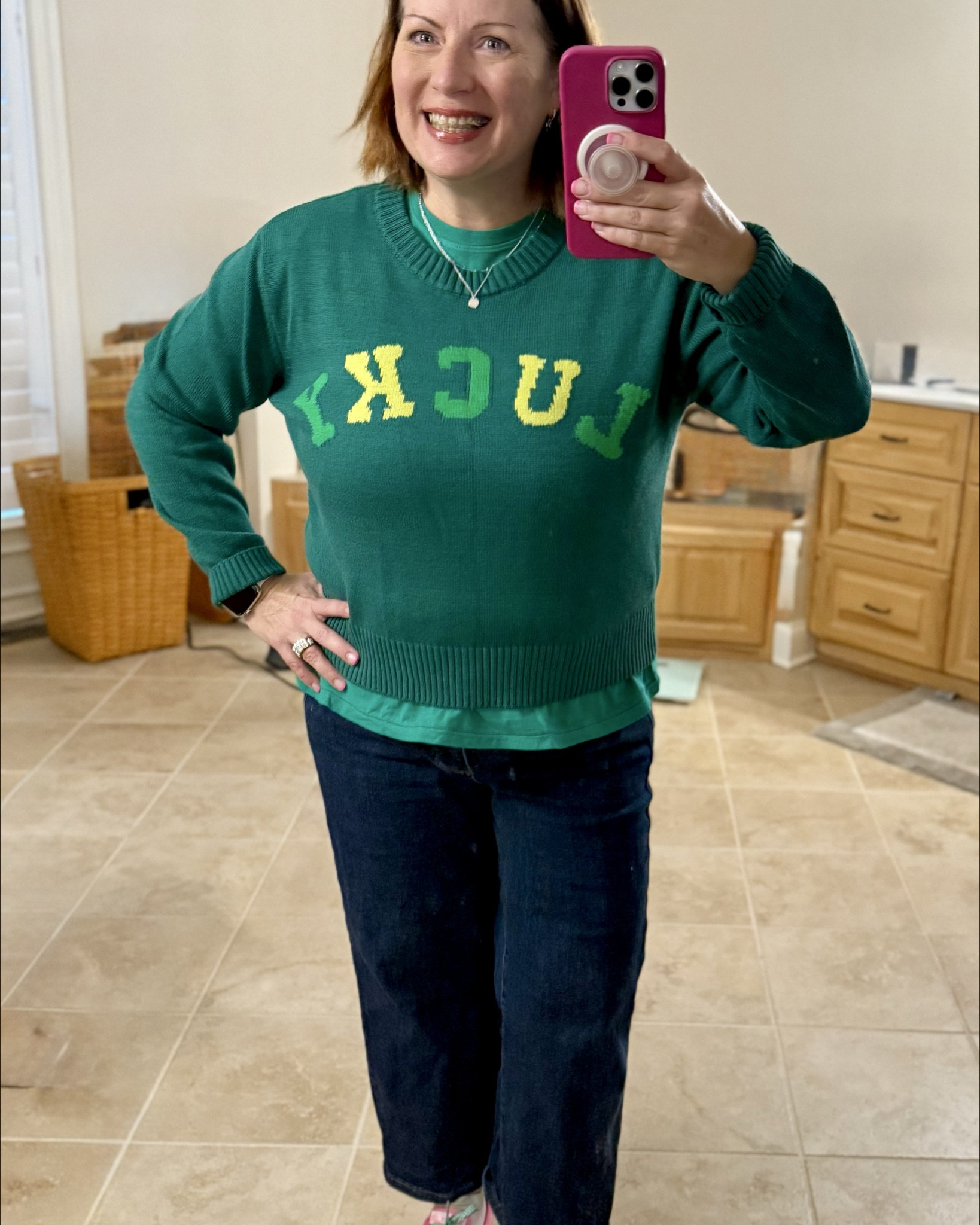 Wore my new pink and green tennis shoes with my Lucky sweater for our local Trials thoroughbred horse races! 🐎 

They’re true to size and so comfy!!! They come with pink laces, but I love the green and white tee checkered laces!!  💗💚 #ltkfullsize #ltkshoecrush #ltkpetite

#LTKActive #LTKOver40 #LTKFindsUnder50