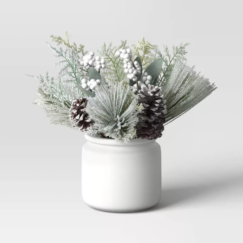Heavy Flocked Artificial Plant Arrangement - Threshold™ | Target