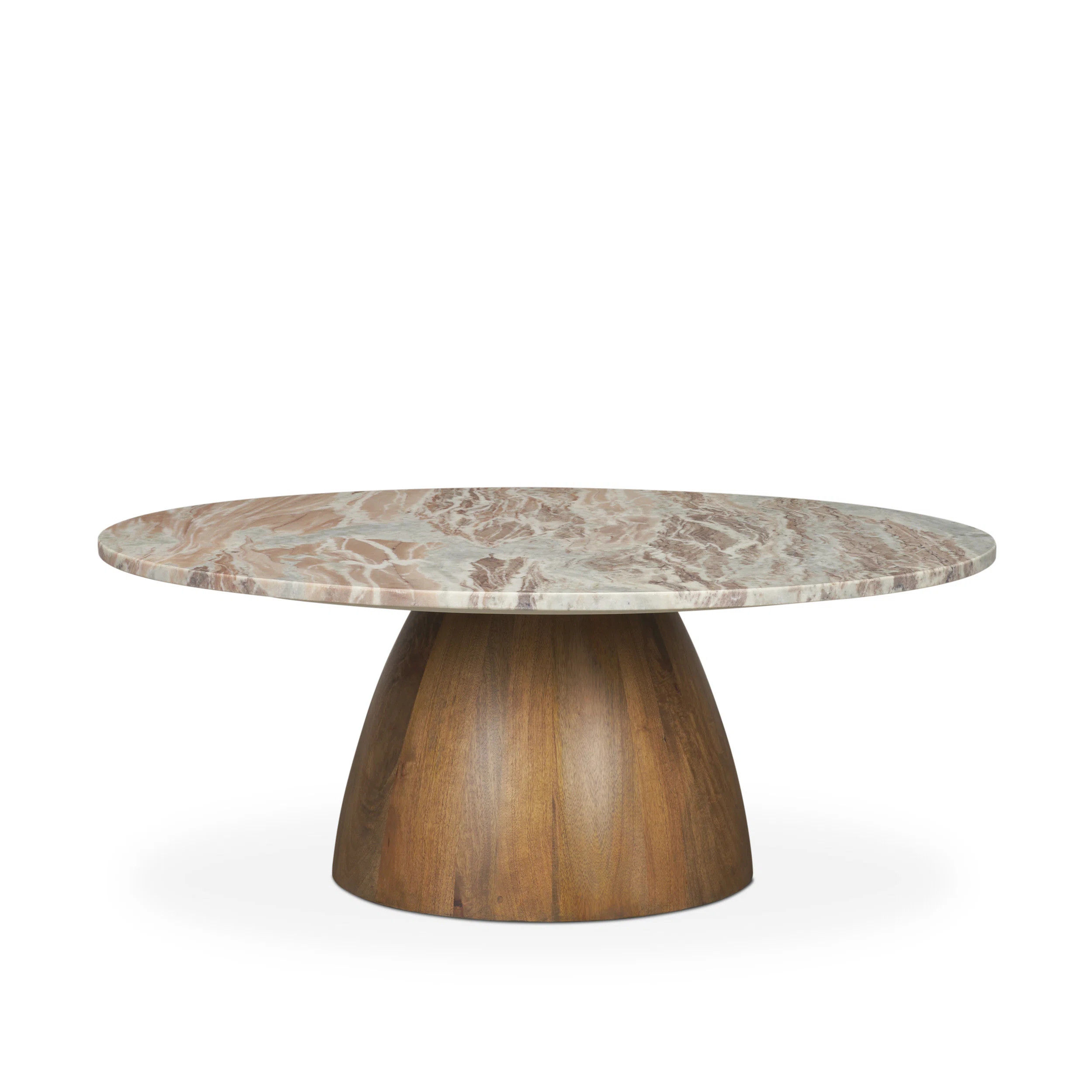 Joss & Main Mellonia 42" Round Genuine Marble Coffee Table | Joss & Main | Joss & Main