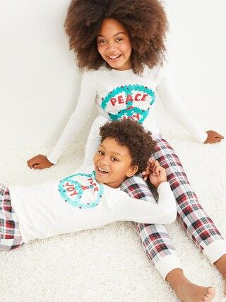 Gender-Neutral Holiday Matching Graphic Snug-Fit Pajama Set For Kids | Old Navy (US)