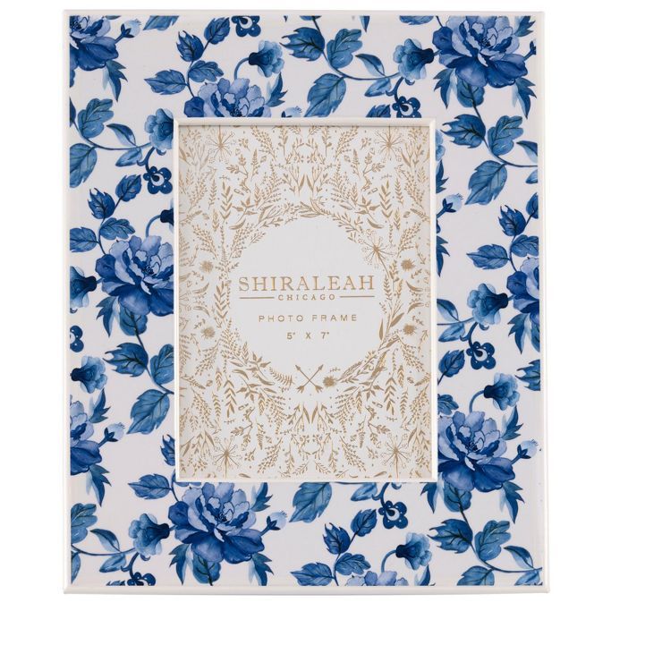 Shiraleah Blue Floral Eden Floral 5" X 7" Picture Frame | Target