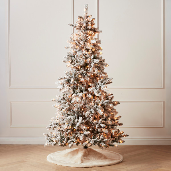 Pre-Lit Spruce Flock Tree 7'5" | Z Gallerie