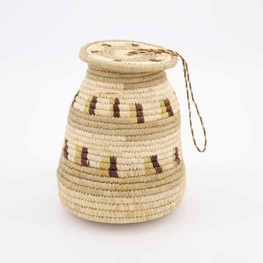 Beige Woven Straw Basket Storage 19x16cm | TK Maxx