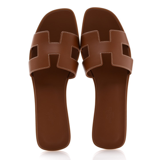 Box Calfskin Oran Sandals 40 Gold | FASHIONPHILE (US)