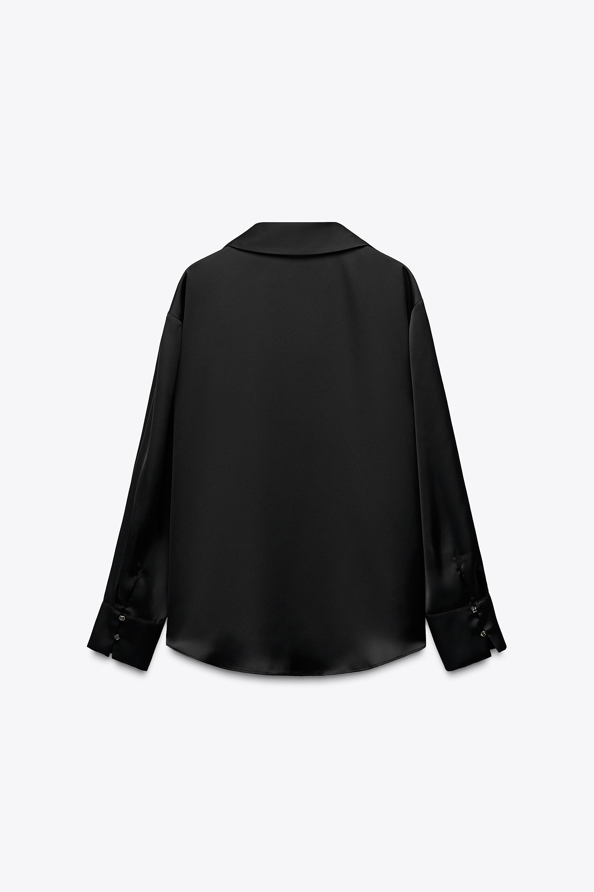 Flowy shirt with V-neck lapel collar and long sleeves. Front gold button closure. | Zara US
