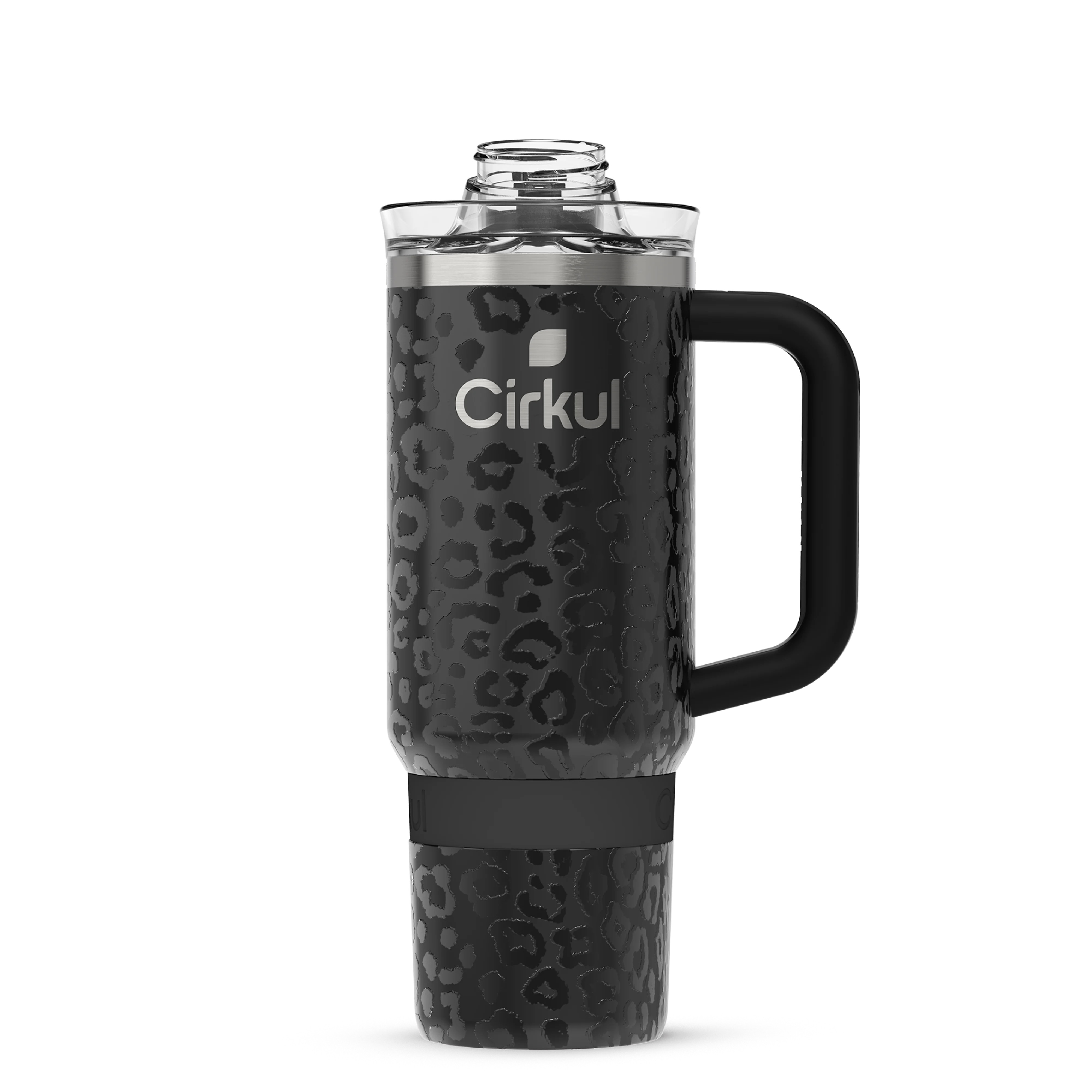 Cirkul 30oz Travel StrawSip Double-Wall Insulated Stainless Steel Tumbler with Handle, Black Leop... | Walmart (US)