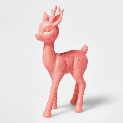 Glitter Doe Decorative Figurine Pink - Wondershop&#8482; | Target
