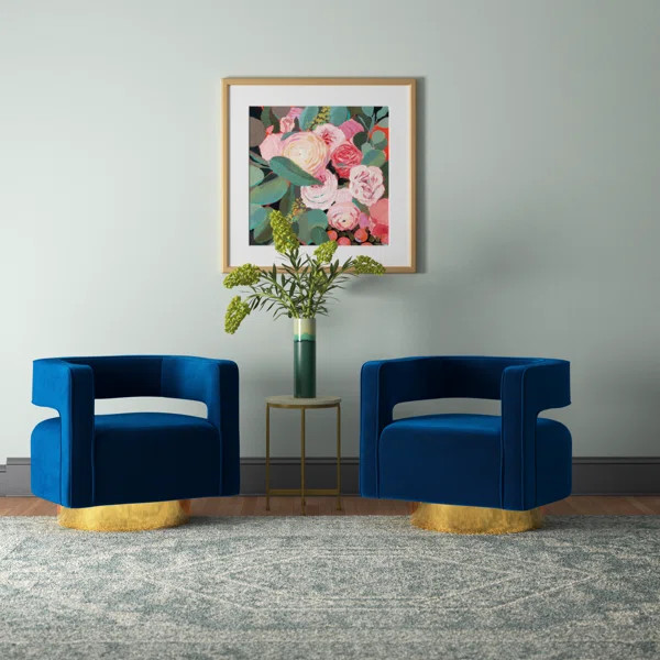 Aysha Velvet Swivel Barrel Chair | Wayfair North America