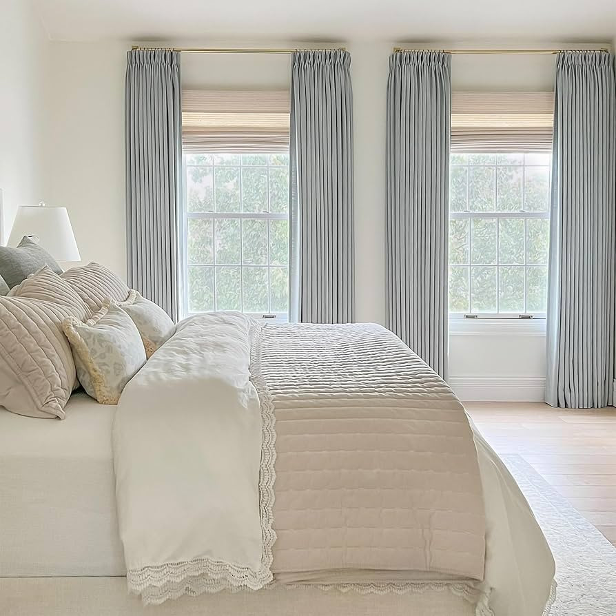 TWOPAGES Isabella Customizable Linen Textured Cotton Curtain for Living Room Bedroom Custom Made ... | Amazon (US)