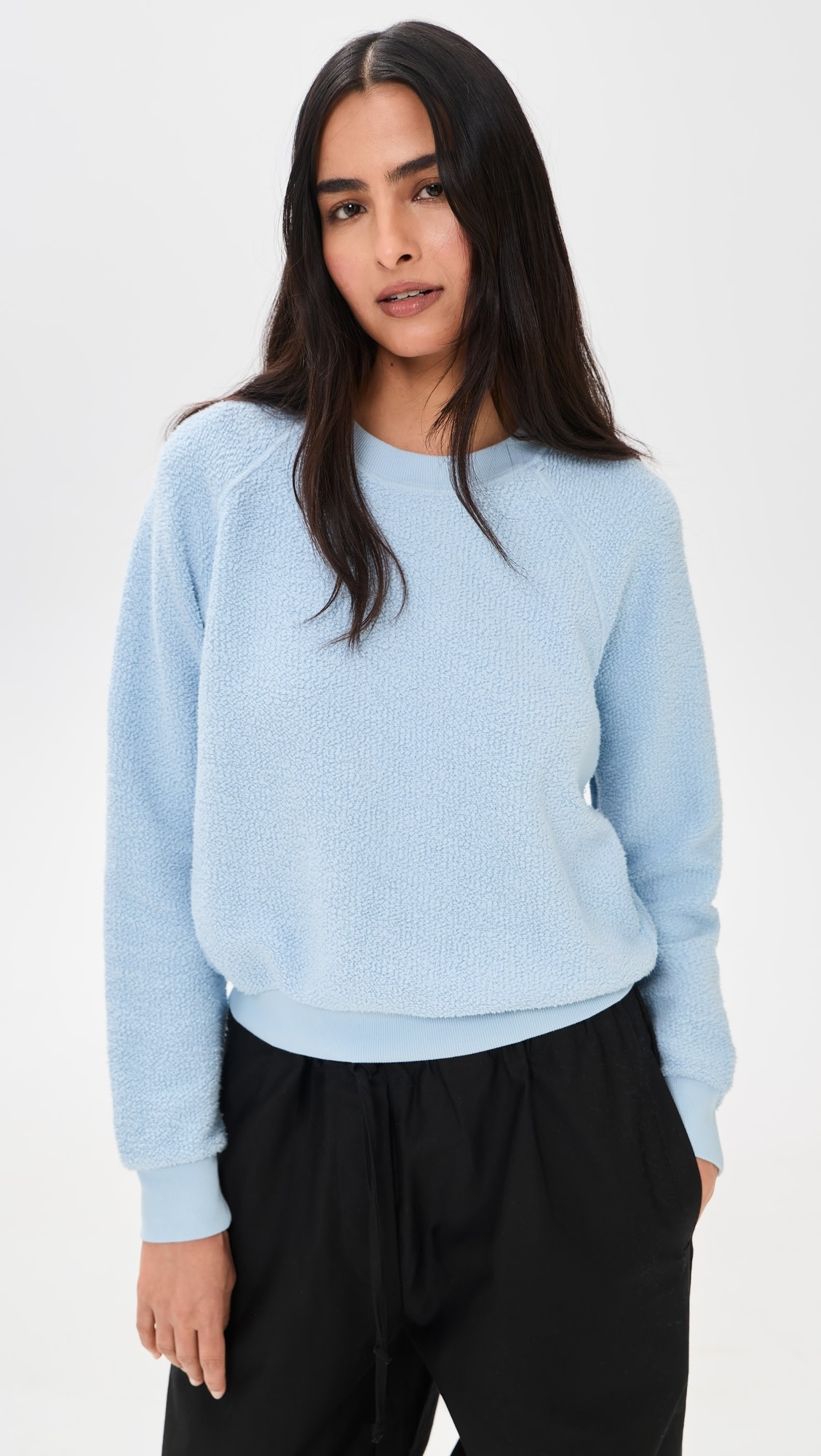 Ziggy Inside Out Fleece Long Sleeve Shrunken Crewneck Sweatshirt | Shopbop
