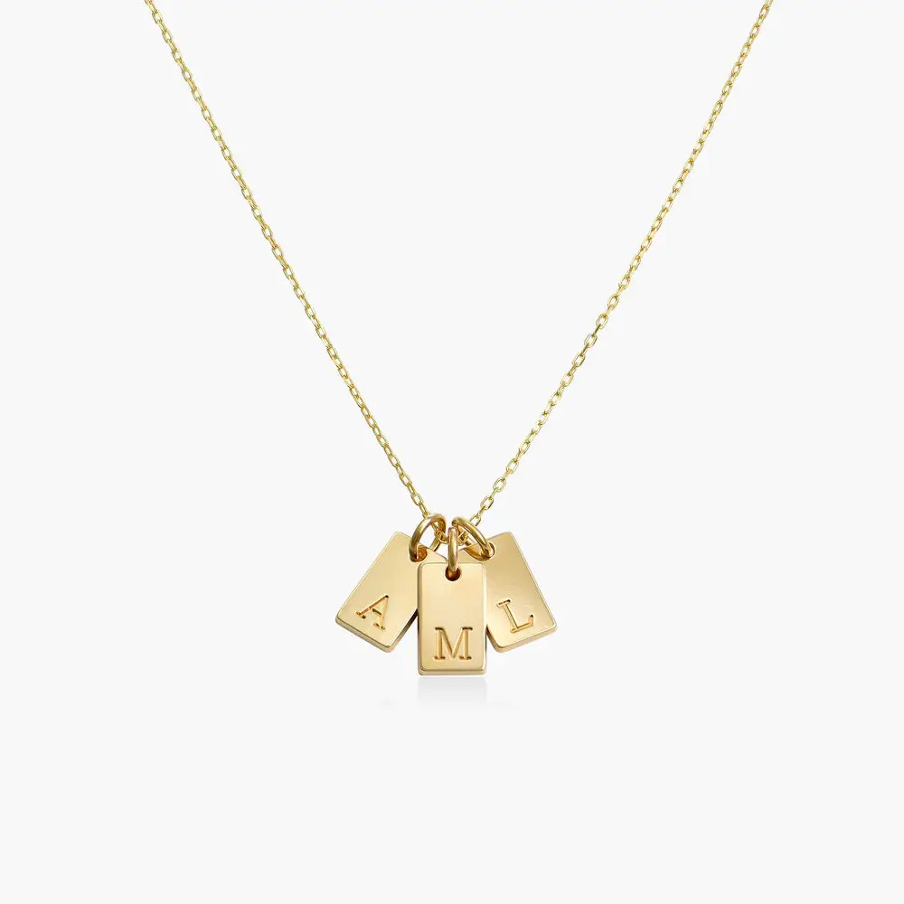 Willow tag Initial Necklace - 14K Solid Gold | Oak & Luna (US)