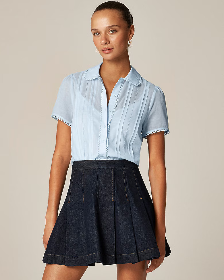 Button-up short-sleeve shirt in cotton voile | J. Crew US