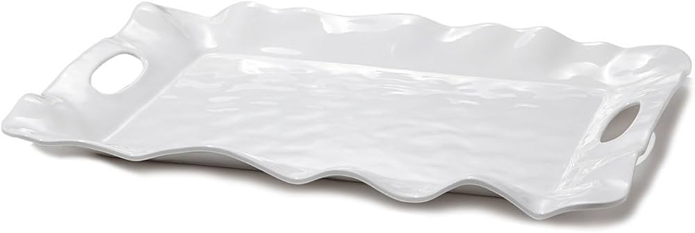 Beatriz Ball Havana Rectangular Tray with Handles, White | Amazon (US)