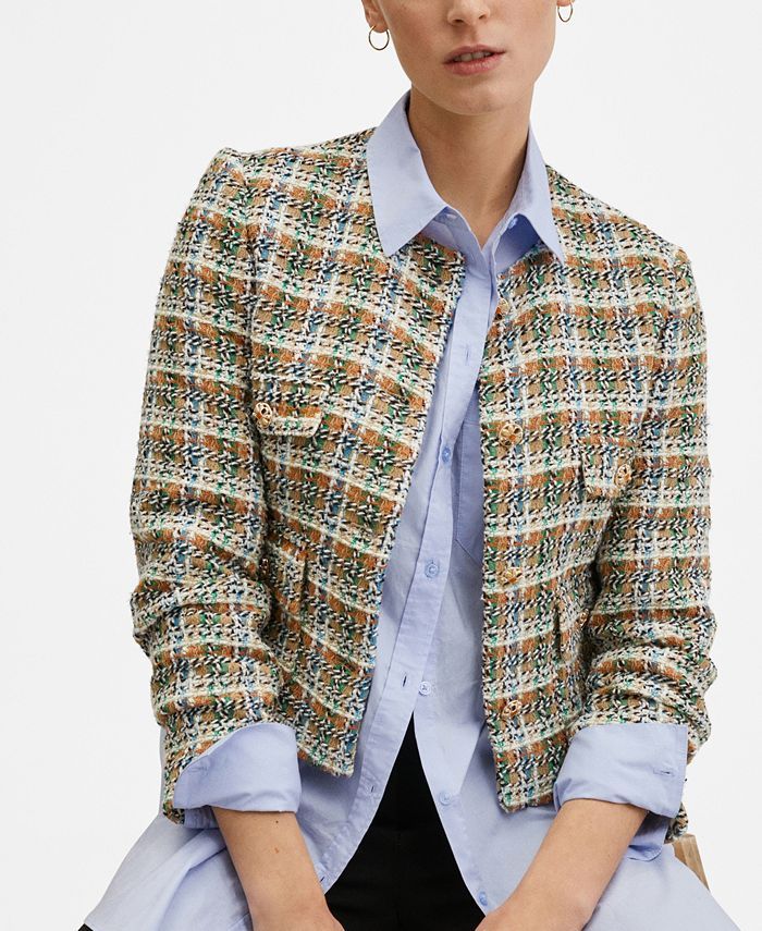 Women's Jewel Buttons Tweed Jacket | Macys (US)
