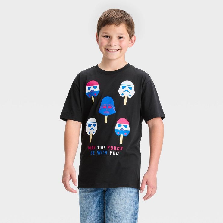 Boys' Star Wars Ice Cream Americana Short Sleeve Graphic T-Shirt - Black | Target
