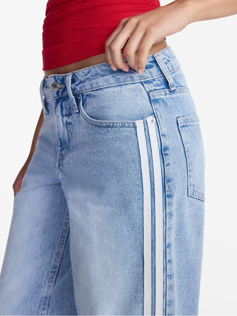 No Boundaries Low Rise Cotton Baggy Jeans, 31.5'' Inseam, Women's 00-26W | Walmart (US)