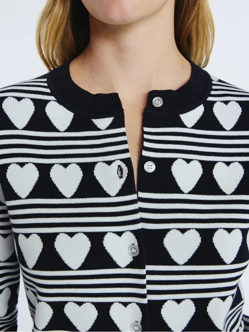 Free Assembly Women's and Women's Plus Solid, Stripe, & Print Classic Cozy Yarn Cardigan Sweater,... | Walmart (US)