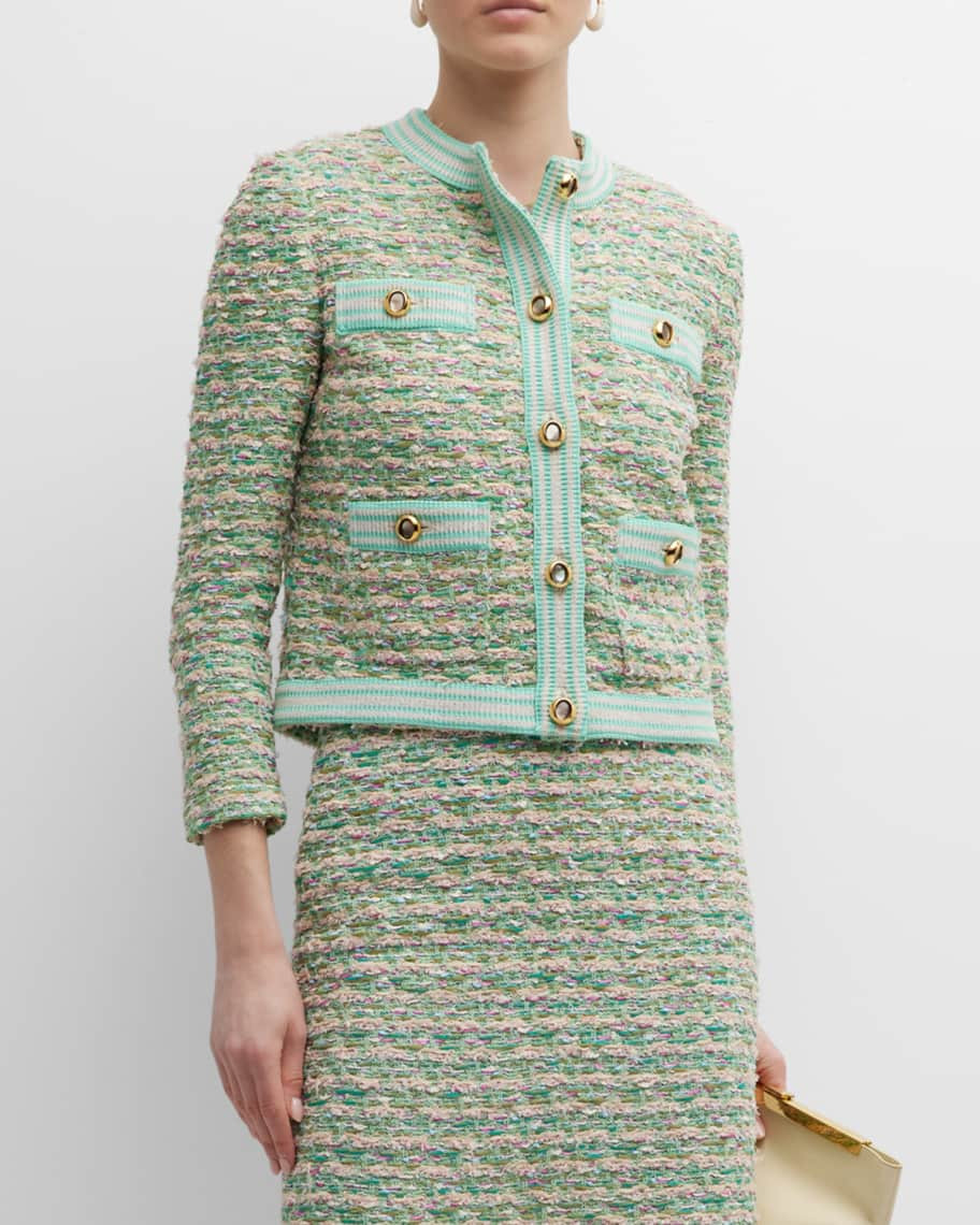 St. John Multi Boucle Tweed Knit Jacket | Neiman Marcus