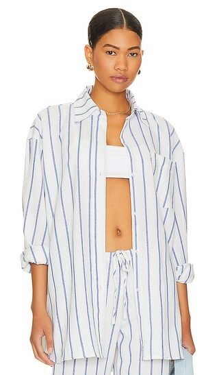 Isla Shirt in Blue Stripe | Revolve Clothing (Global)
