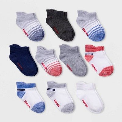 Hanes Toddler Boys' 10pk Heel Shield Athletic Socks - Colors May Vary | Target