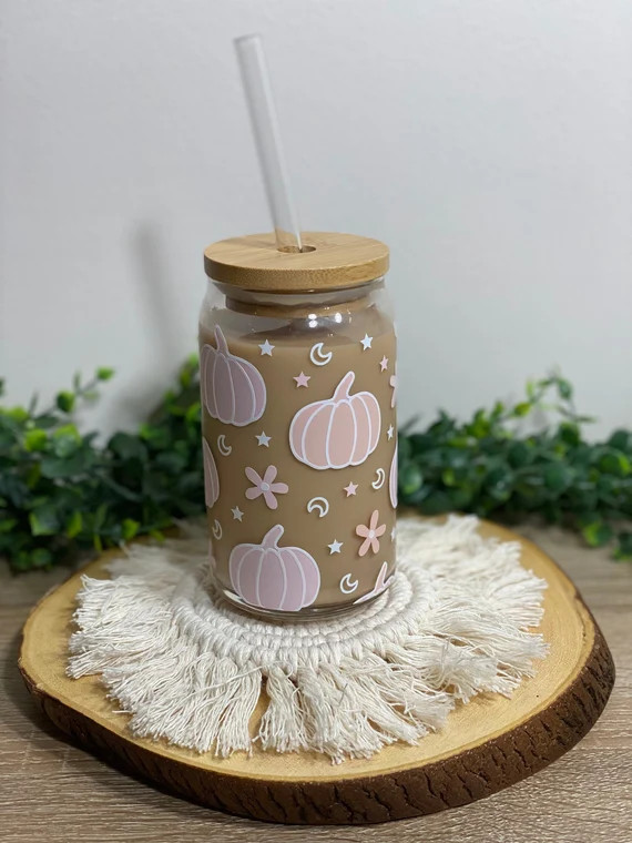 Pastel Halloween Cup, 16oz Glass Cup, Halloween Glass, Beer Glass Cans, Halloween Beer Glass, Lib... | Etsy (US)