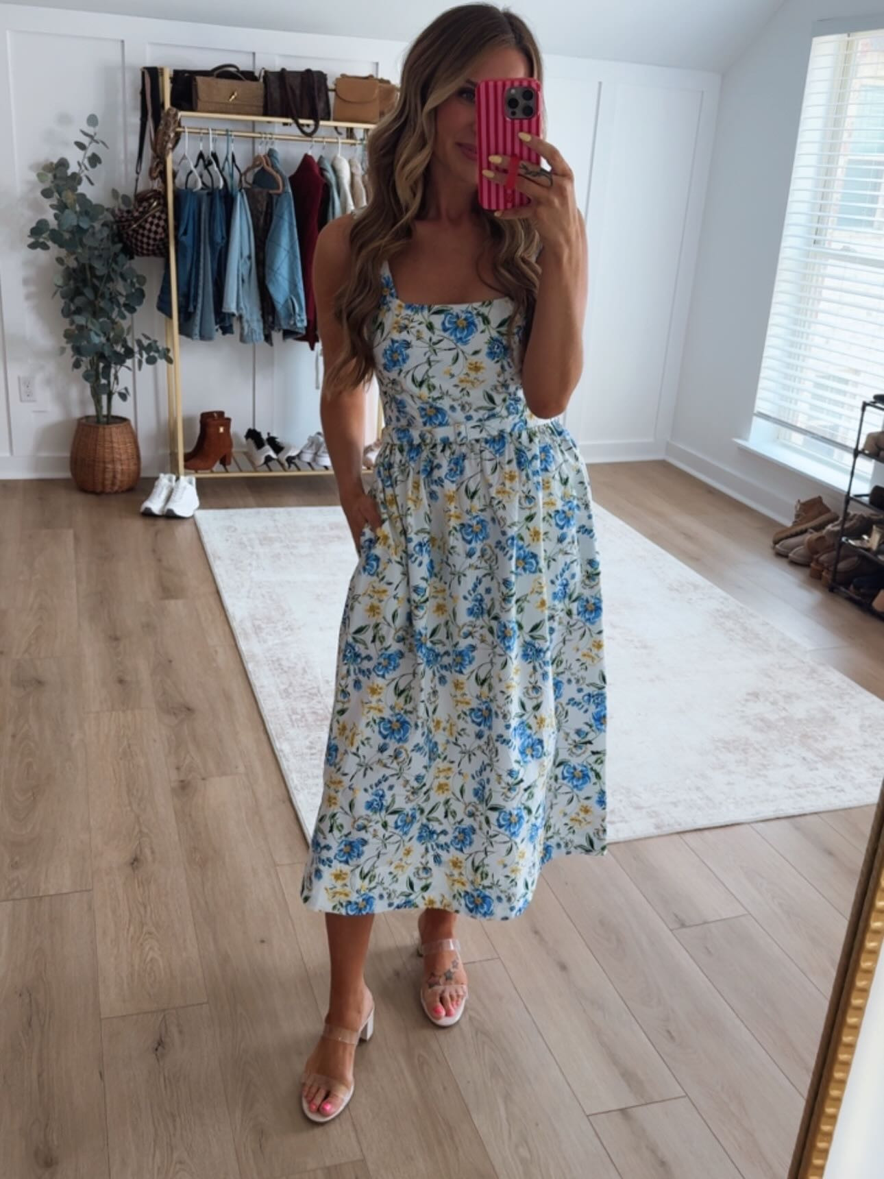 Loving these butter yellow and blue pieces from Walmart! Floral dress, the softest pajamas and striped pants, black built in bra tank top, and the prettiest detailing on a yellow blouse with mom-approved jean shorts with just the right amount of stretch - all perfect items that look good and don't break the bank! 
Also linking the yellow version of this tank top, and a pair of look for less sneakers I love in case you're in the kid-chasing phase! 

 #LTKdayinmylife #LTKmomlife #LTKSeasonal