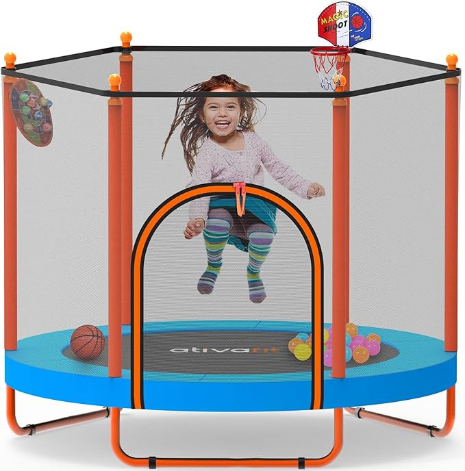 Ativafit 60'' Rebounder Trampoline Indoor Outdoor for Kids Ages 1-8, 5 FT Recreational Toddler Tr... | Amazon (US)