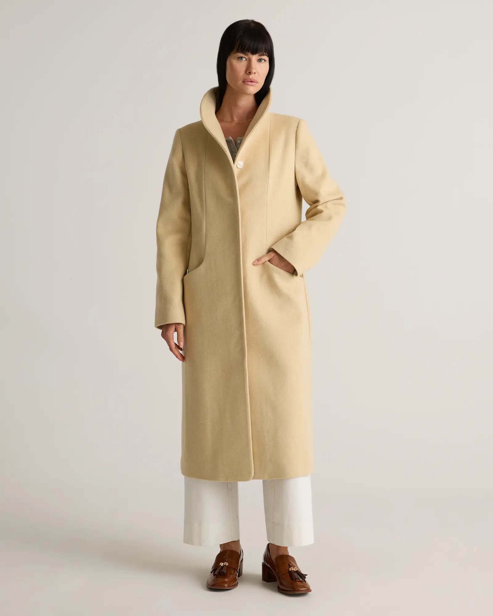 Italian Wool Long Cocoon Coat | Quince