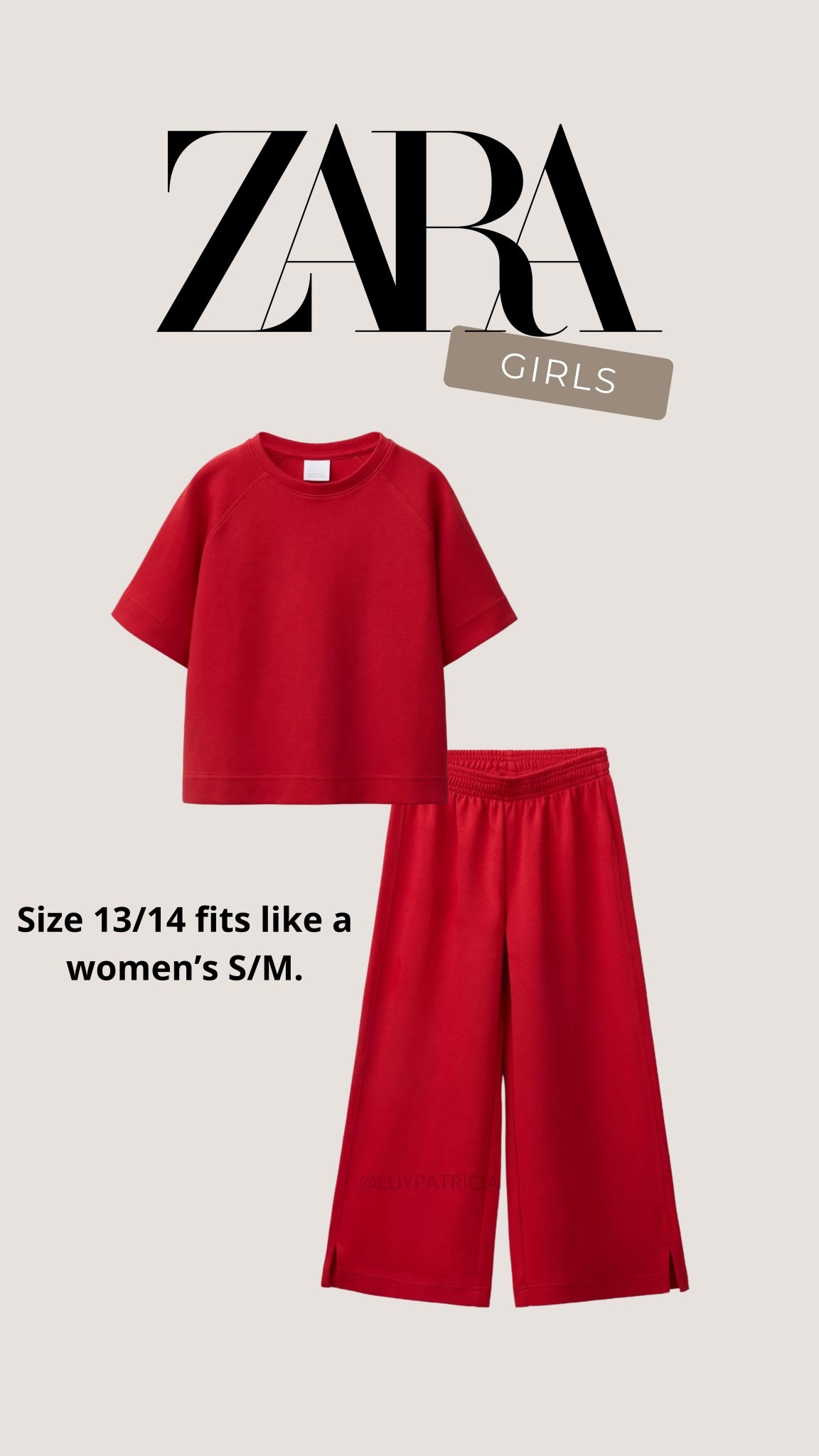 Girls set ❤️ Size 13/14 fits like a women’s S/M. #ZaraFinds

#LTKdayinmylife #LTKHoliday #LTKootd