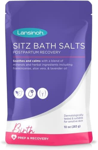 Amazon.com: Lansinoh Sitz Bath Salts Postpartum Essentials, White, 10 Oz : Beauty & Personal Care | Amazon (US)