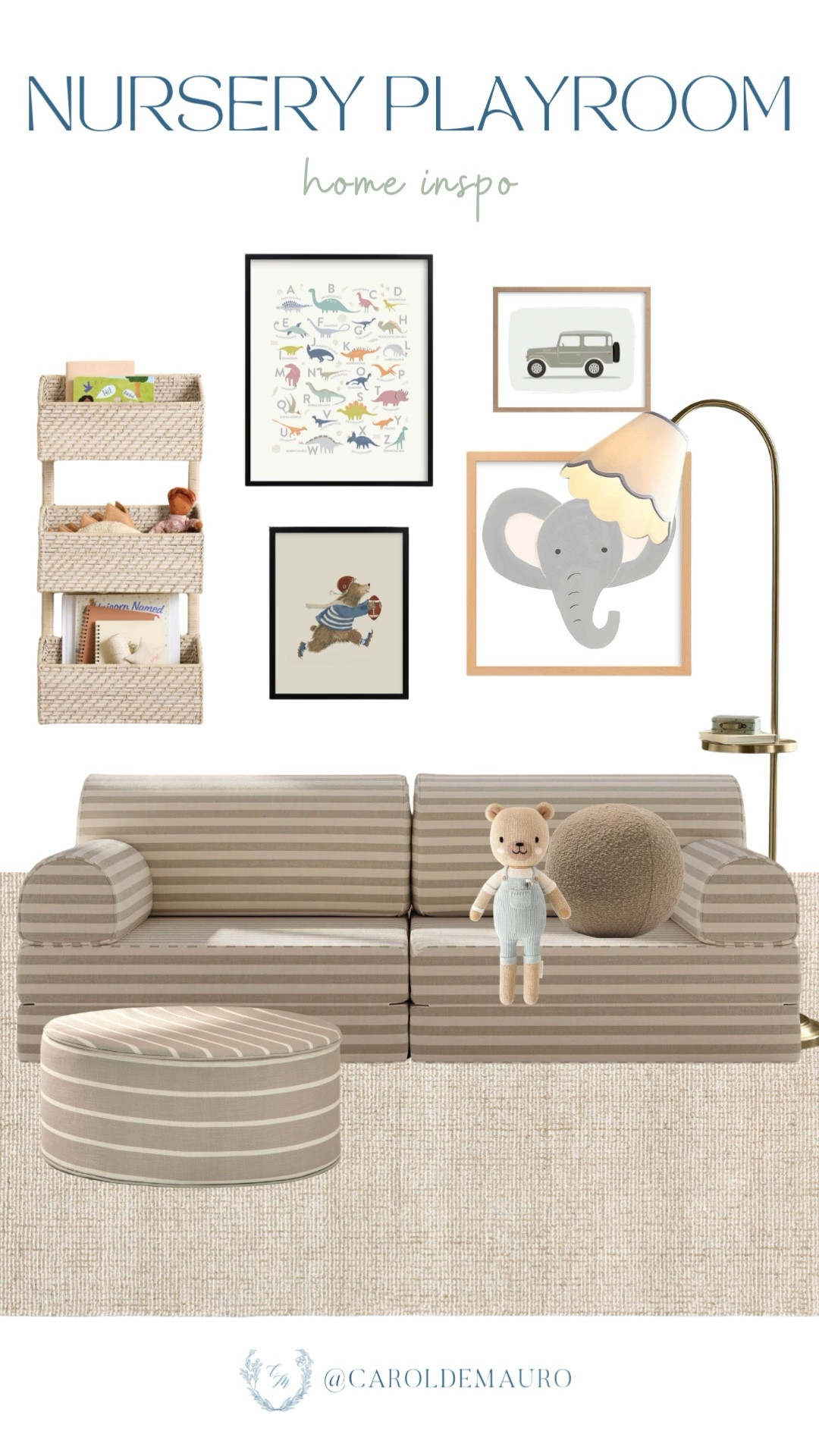 Who says a playroom can’t match your home’s vibe? You can have the gallery wall and the rattan wall organizers while still making it the ultimate spot for your kid's play.

neutral home, bedroom inspo, nursery playroom, kids sofa, decor inspo, furniture finds, stuffed toys, wall decor

#LTKHome #LTKKids #LTKSeasonal