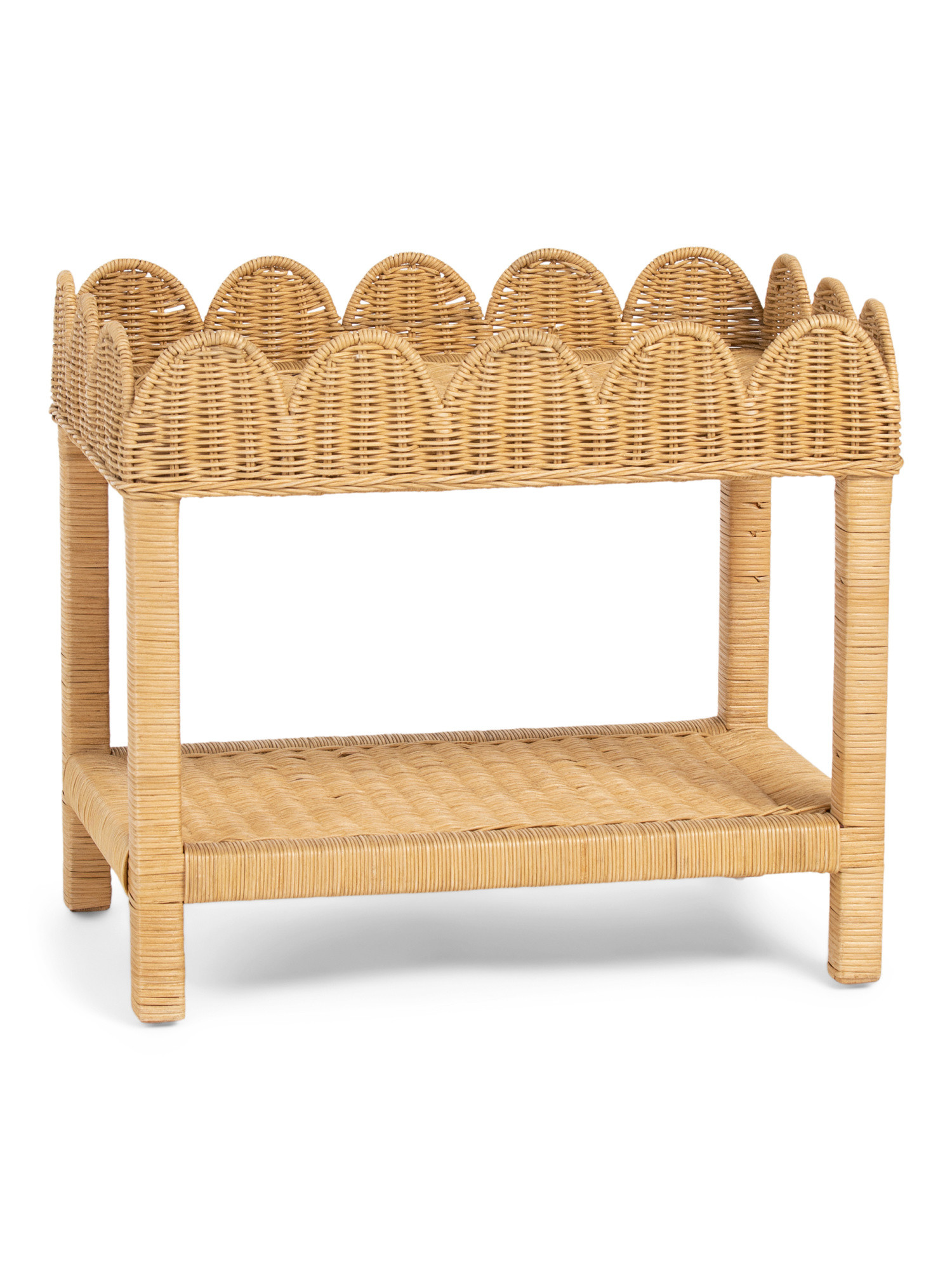22in Scalloped Rattan Table | Global Home | Marshalls | Marshalls