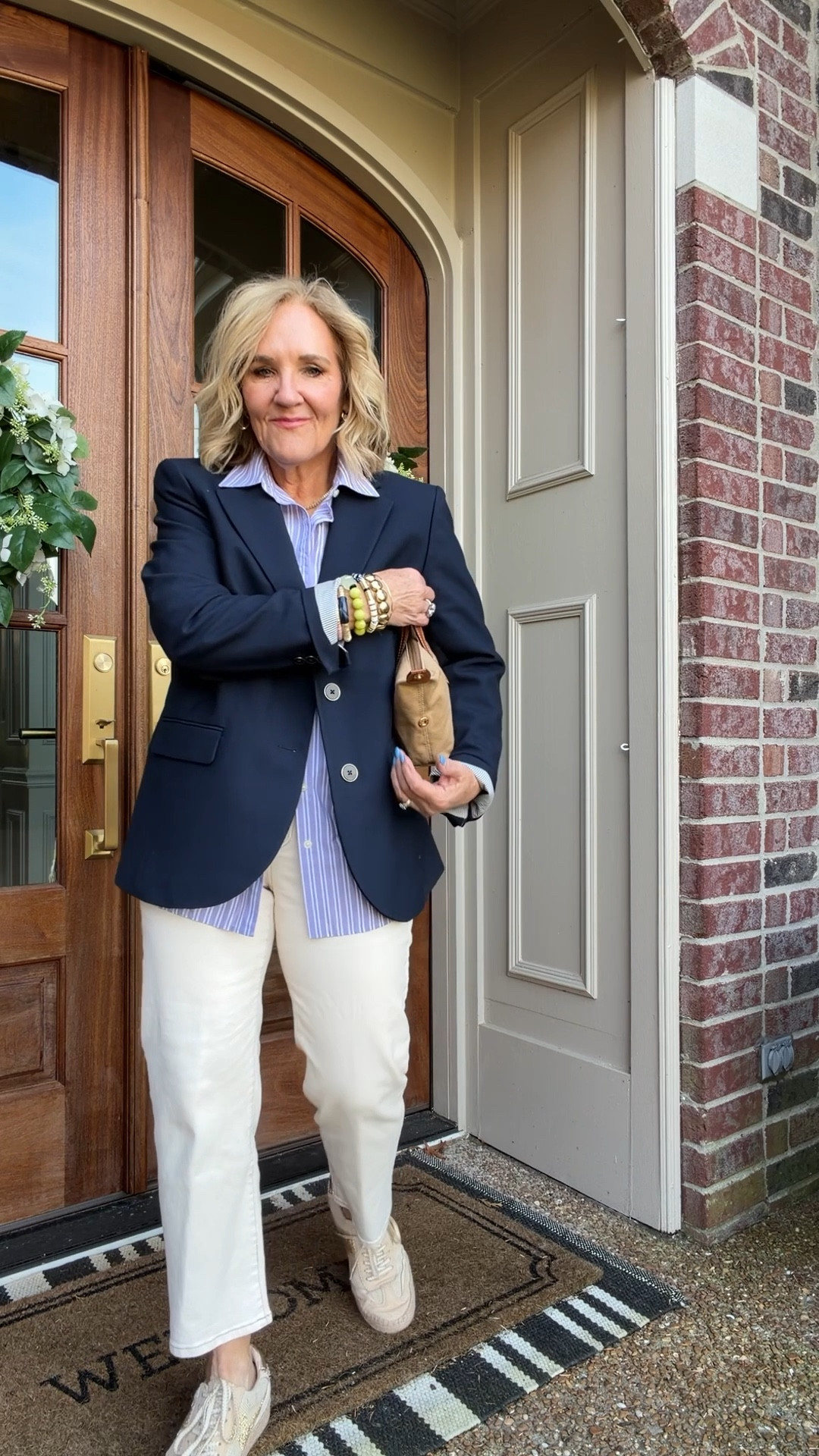 10% off my new tote with code NANETTE 
All the outfit links here 
Track stripe jeans size 6 (size down) 
Blue cardigan size medium 
White blouse size small 
Loft off white jeans, size 29 petite
Navy blazer size 10, petite
Purple striped blouse size small
Size down in linen skirt
Blue linen top size medium
Lilac barn, jacket, size medium petite
Barrel jeans size down I’m wearing a 28 petite 


#LTKSeasonal #LTKOver40 #LTKSaleAlert