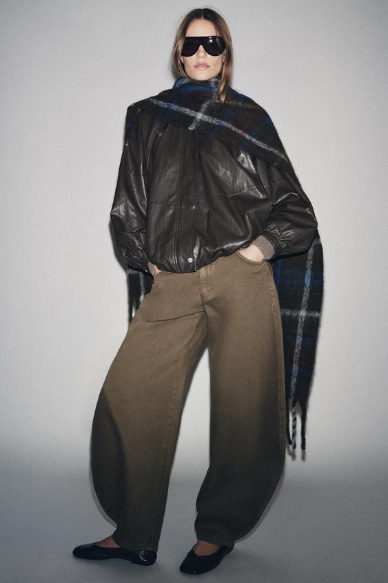 ZW COLLECTION LEATHER EFFECT BOMBER JACKET | Zara UK