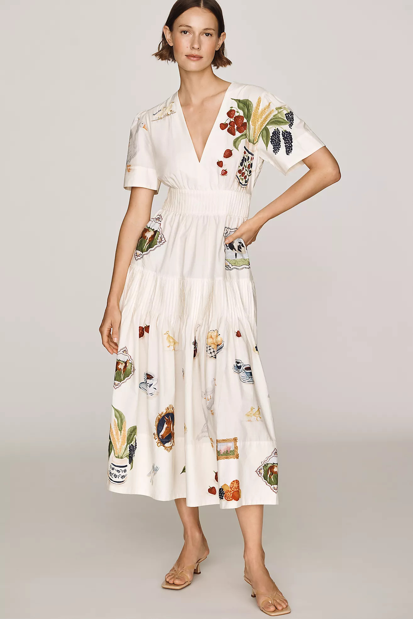 Farm Rio Country Table 100% Cotton Midi Dress | Anthropologie (US)